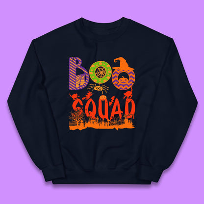 Boo Squad Halloween Matching Costume Horror Boo Crew Kids Jumper