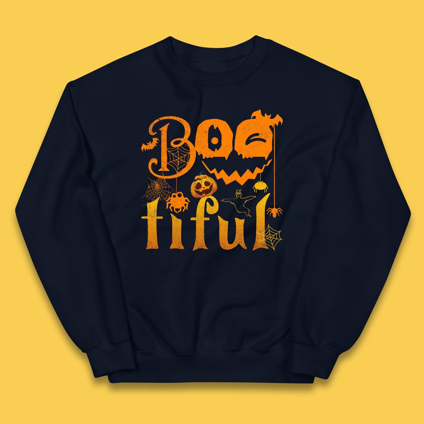 Bootiful Halloween Ghost Funny Boo Ghost Scary Spooky Season Kids Jumper