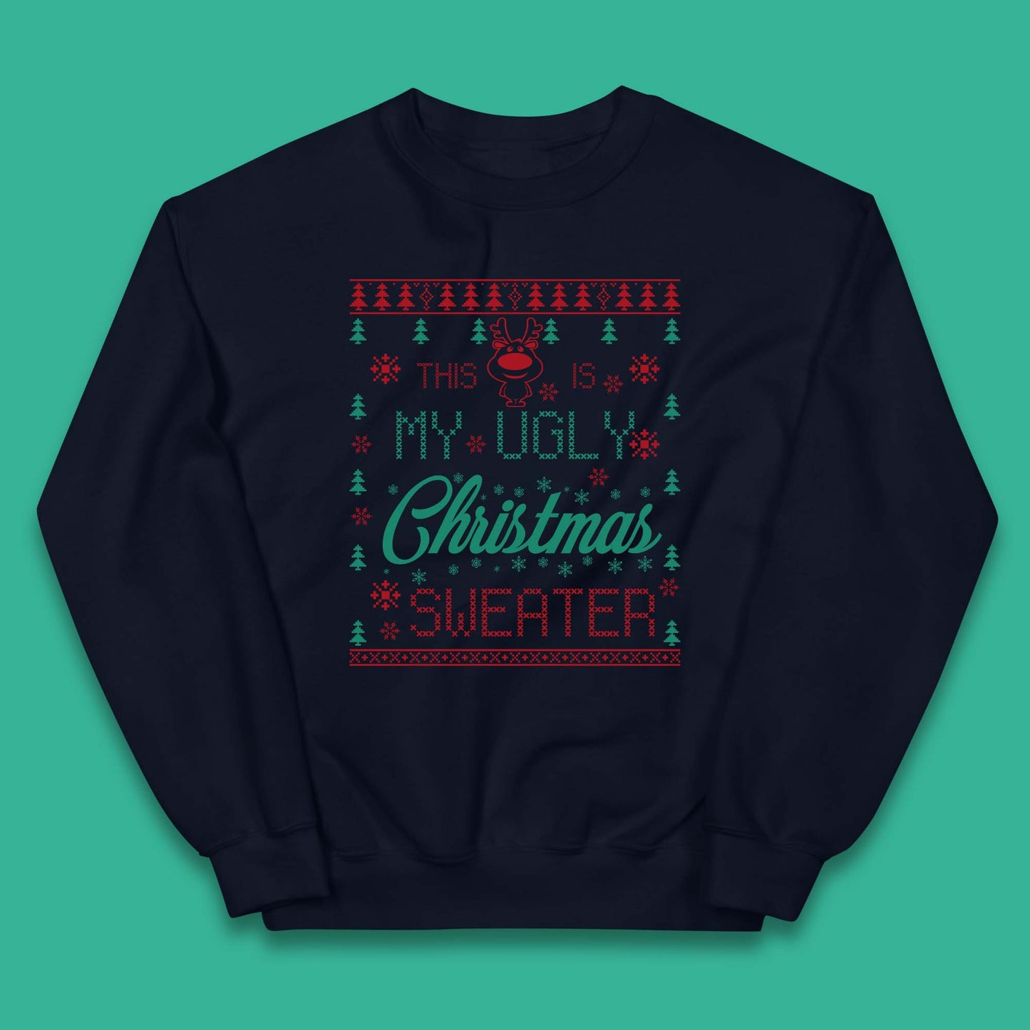 Ugly Christmas Sweater Reindeer Kids Jumper
