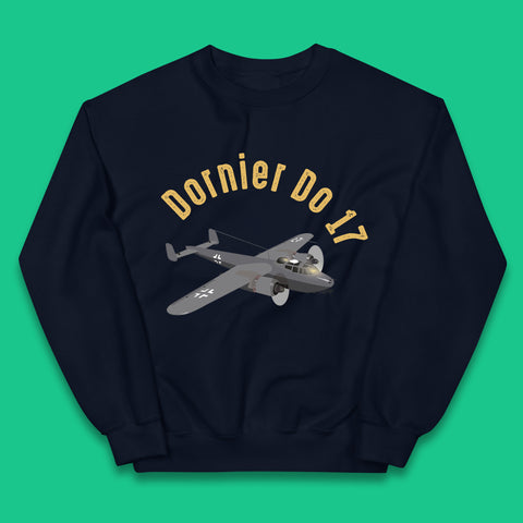 Dornier Do 17 Twin Engined Light Bomber Vintage Retro Military Fighter Jets World War II Remembrance Day Royal Air Force Kids Jumper