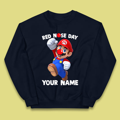 Personalised Super Mario Red Nose Day Kids Jumper