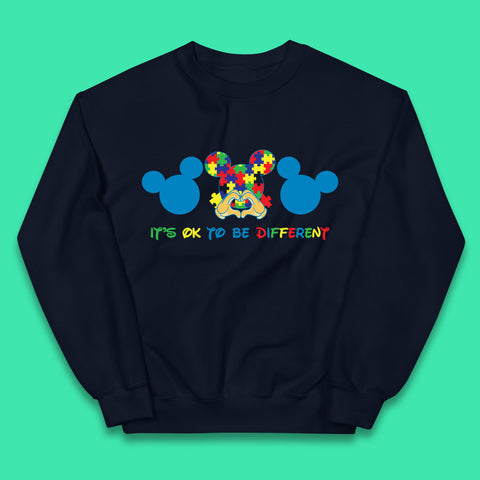 It's Ok To Be Different Autism Awareness Mickey Mouse Autism Support Acceptance Kids Jumper