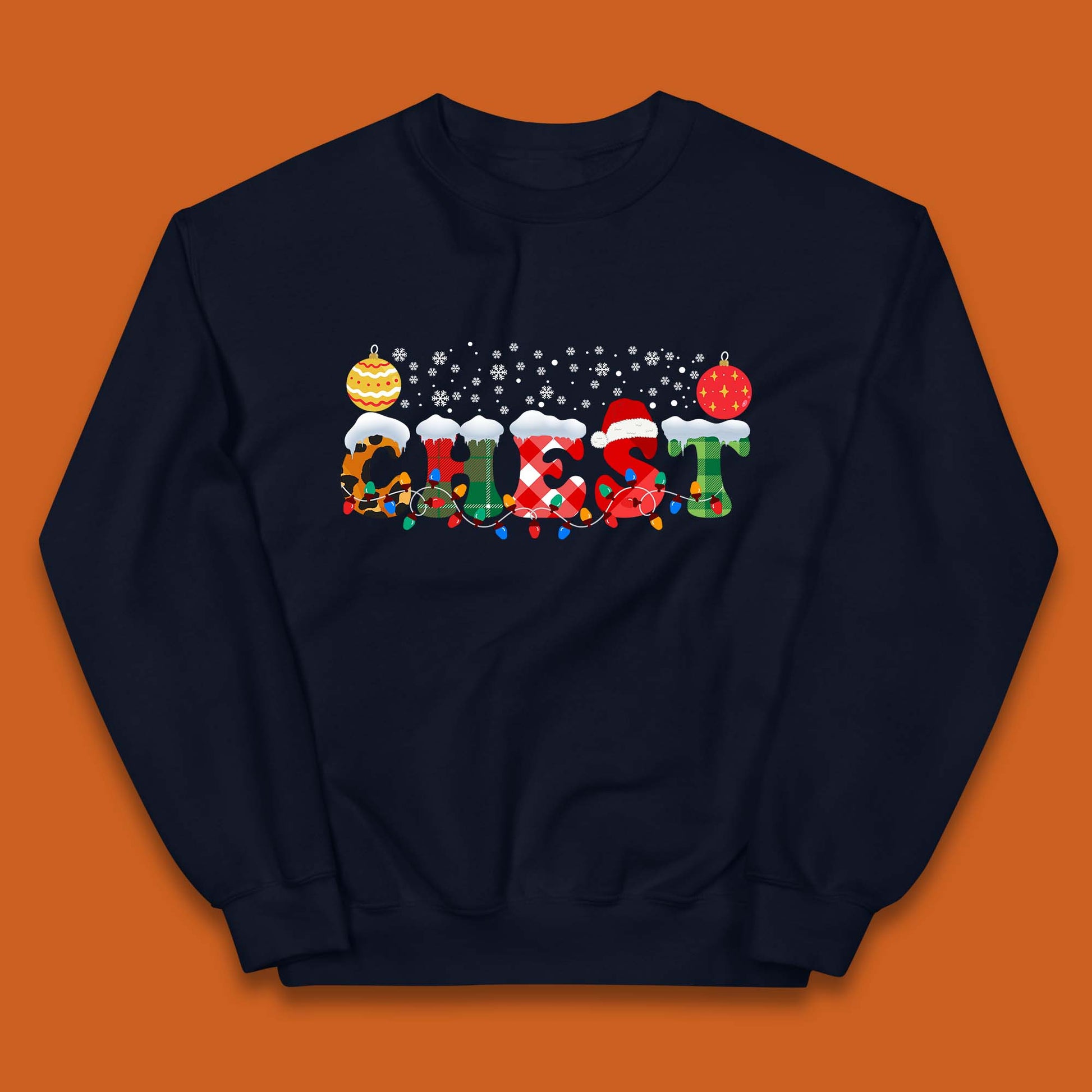 chest and nuts christmas snow winter jumper