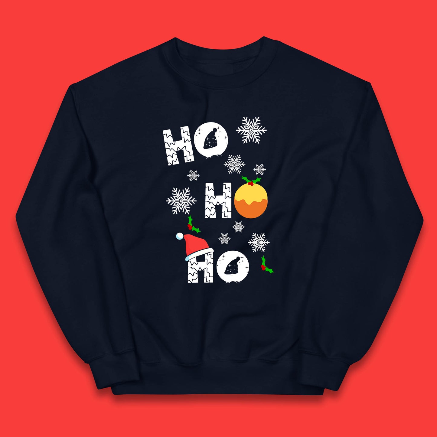 ho ho ho christmas santa hat jumper