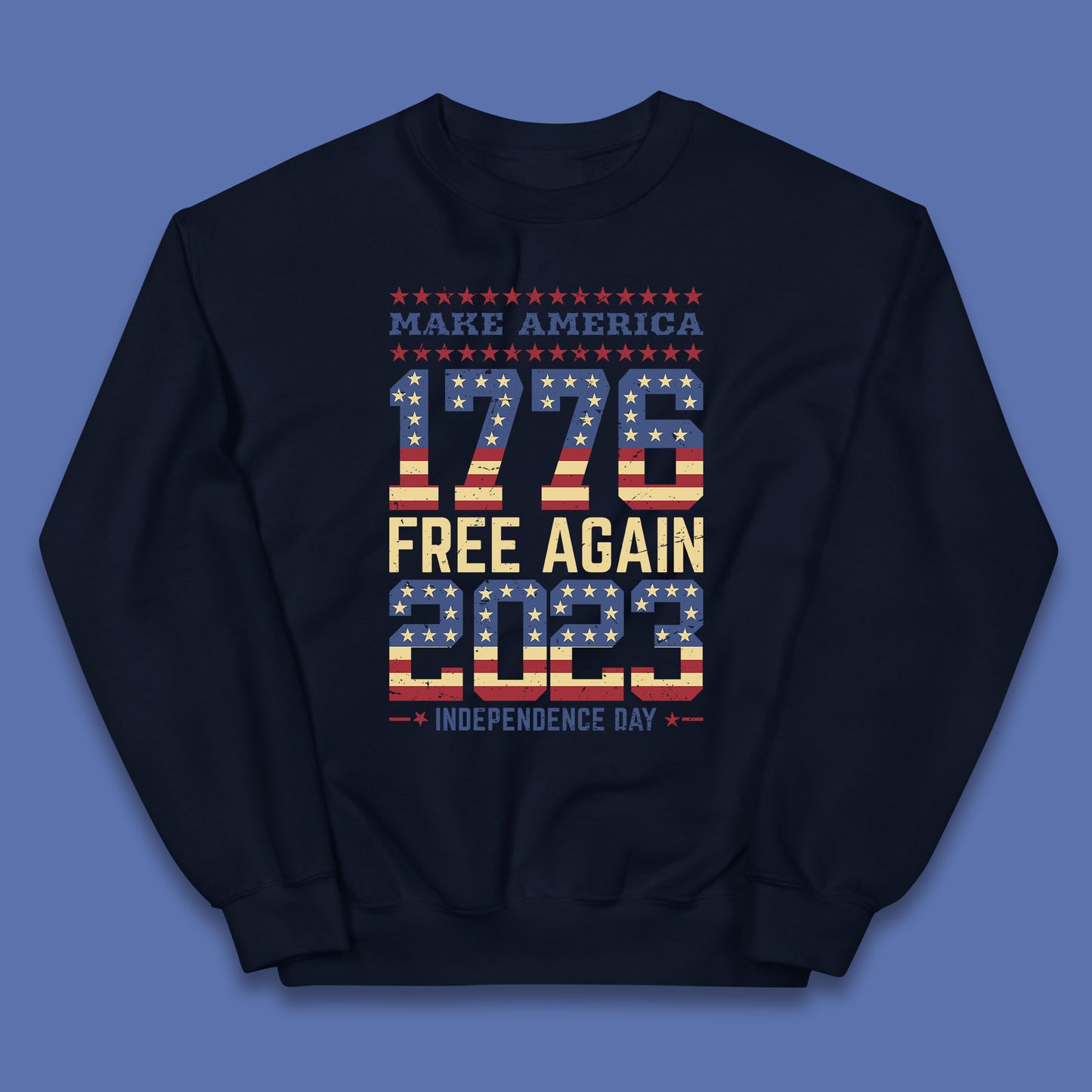 Make America Free Again 1776-2023 Independence Day Funny Free Speech Kids Jumper