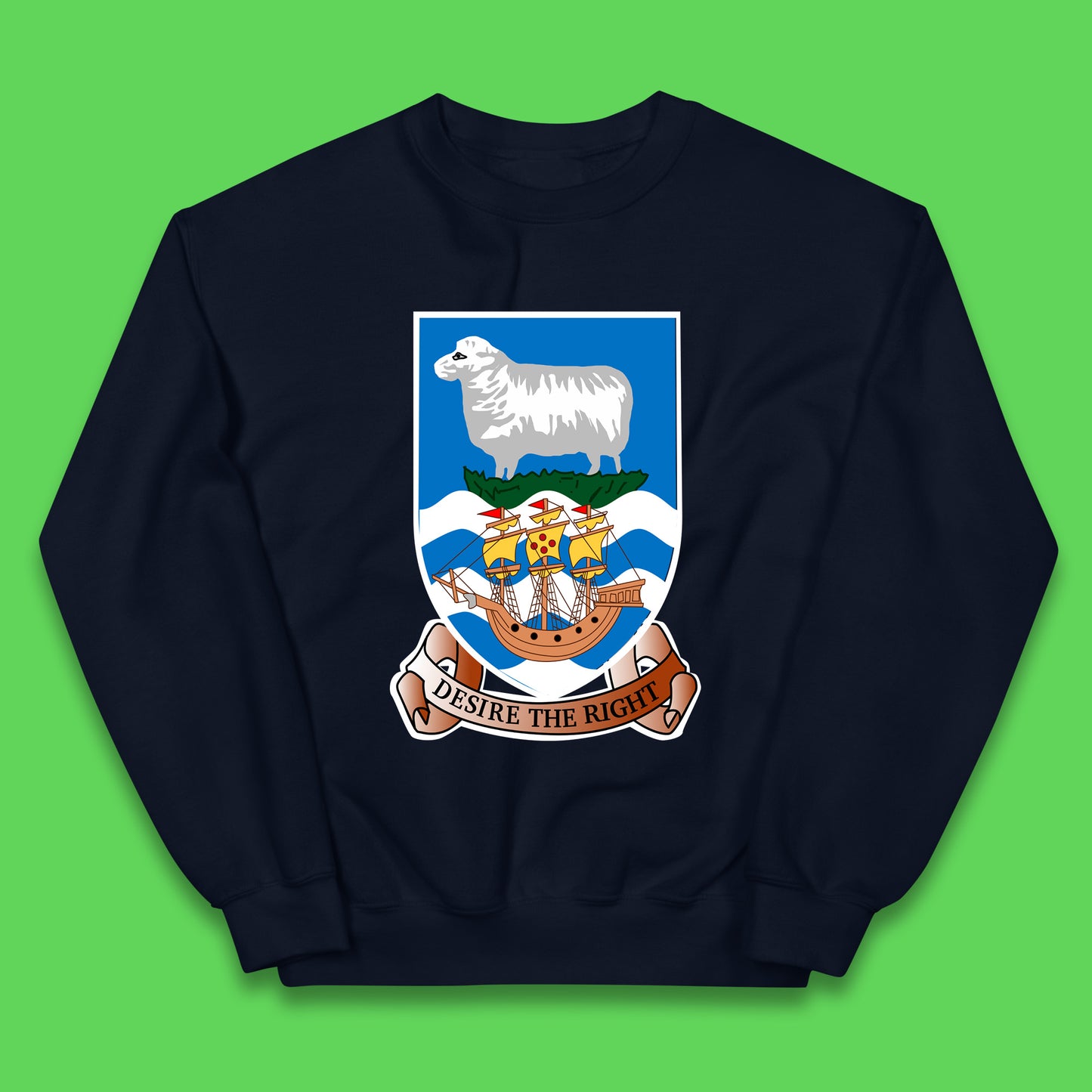 Coat Of Arms Of The British Overseas Territory Falkland Islands Coat Of Arms Of The Falkland Islands Flag Kids Jumper