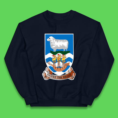 Coat Of Arms Of The British Overseas Territory Falkland Islands Coat Of Arms Of The Falkland Islands Flag Kids Jumper