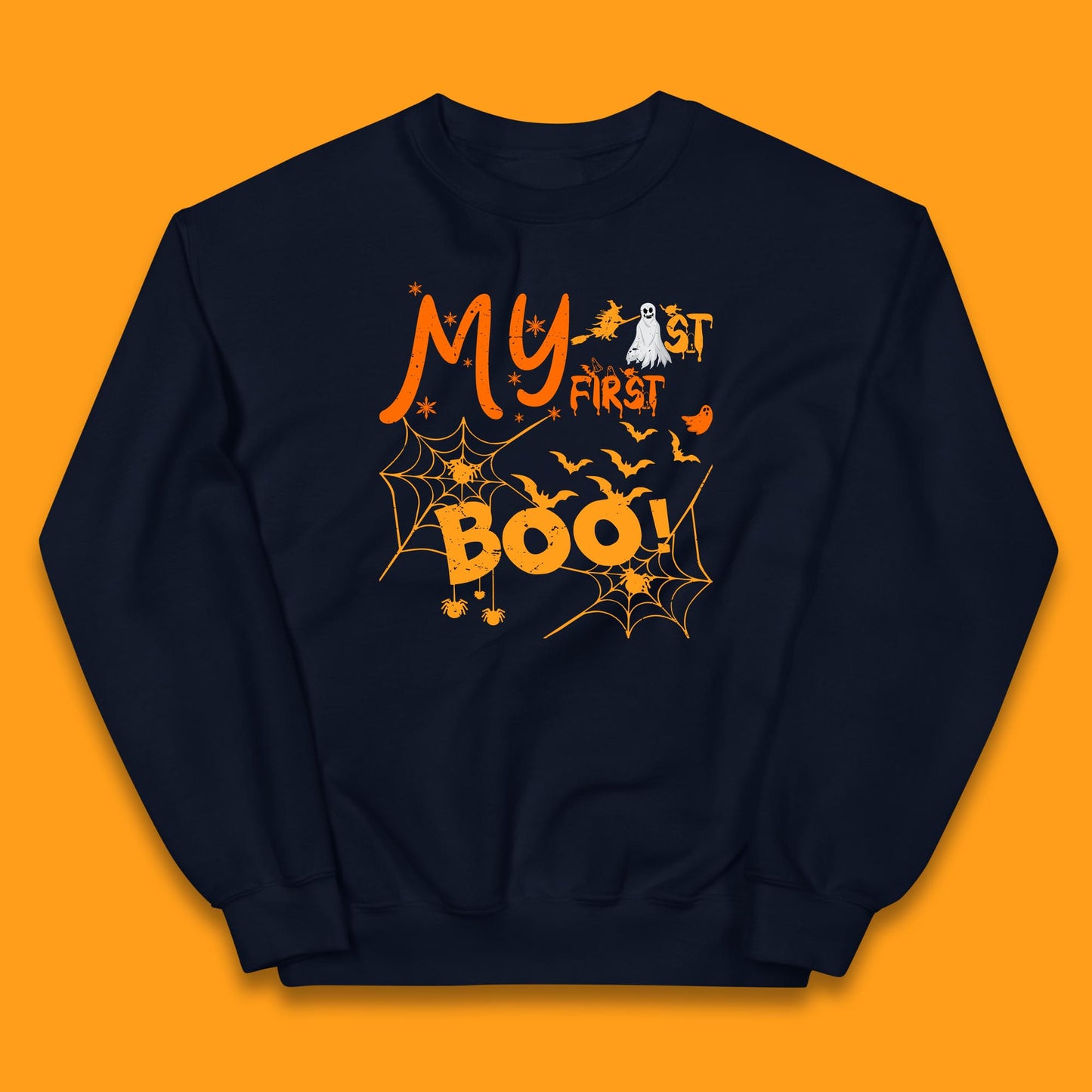 My First Boo Halloween Funny Boo Ghost Spooky Vibes Kids Jumper