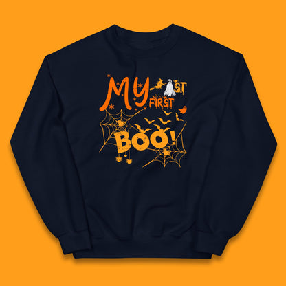 My First Boo Halloween Funny Boo Ghost Spooky Vibes Kids Jumper