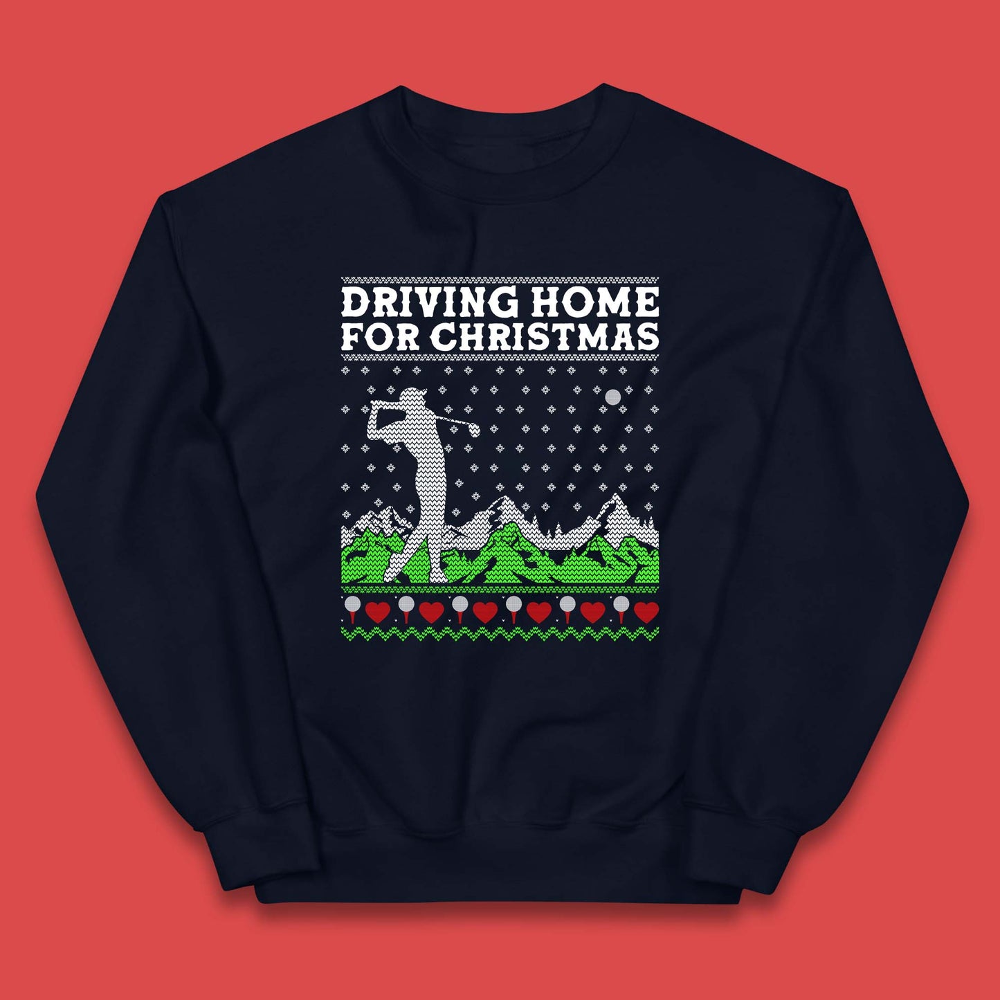 Driving Home For Christmas Golf Kids Jumper