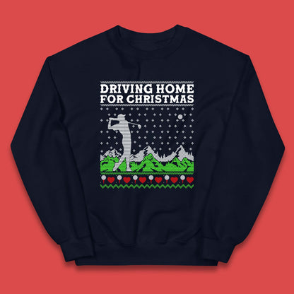 Driving Home For Christmas Golf Kids Jumper