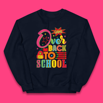 Game Over Back To School Gaming Lover Colorful School Costume Welcome Back to Learning Experience Kids Jumper