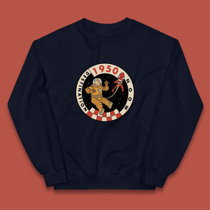 Destination Moon 1950 Astronaut Tintin The Lunar Rocket Retro Comic Space Adventure Kids Jumper