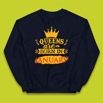 Queens Are Born In January Kids Jumper