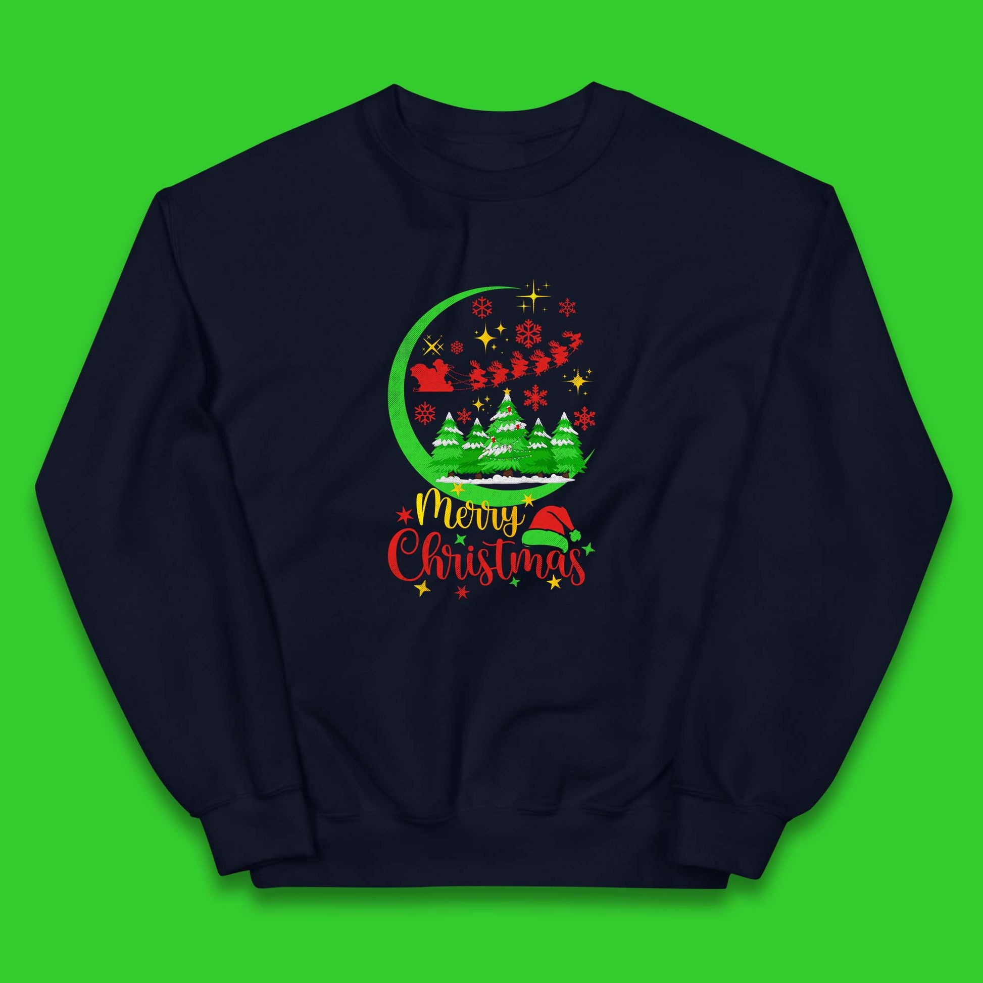merry christmas santa trees jumper