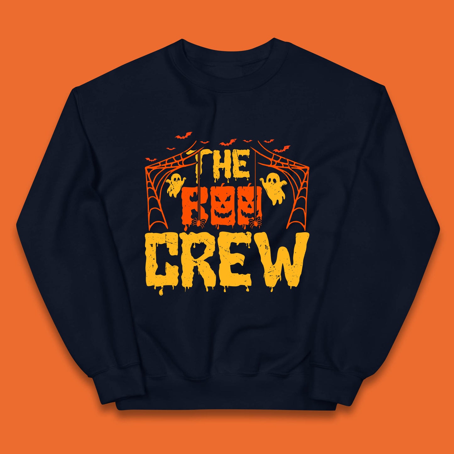 The Boo Crew Halloween Horror Spooky Boo Squad Matching Halloween Costume Kids Jumper