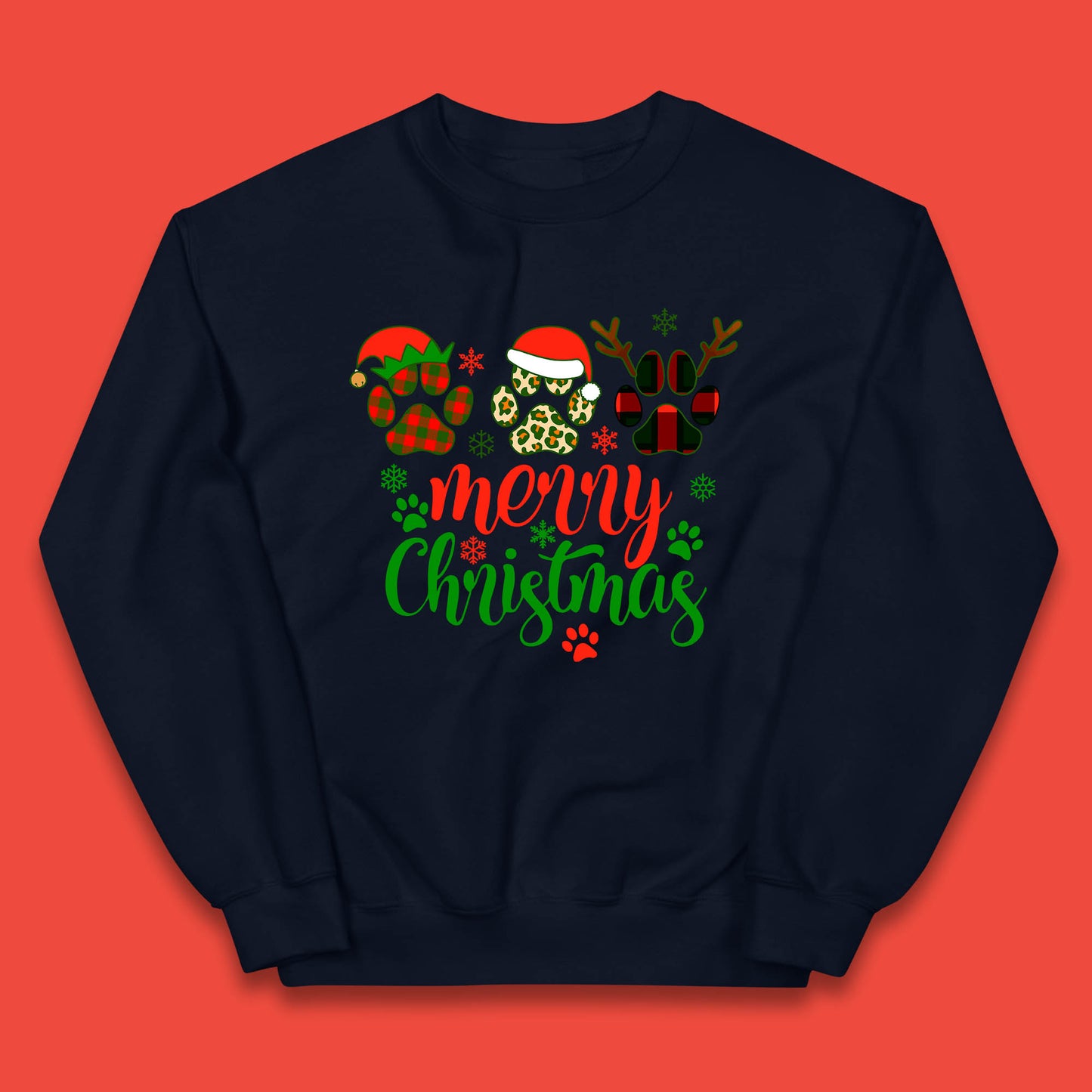 dog & cat paws christmas jumper