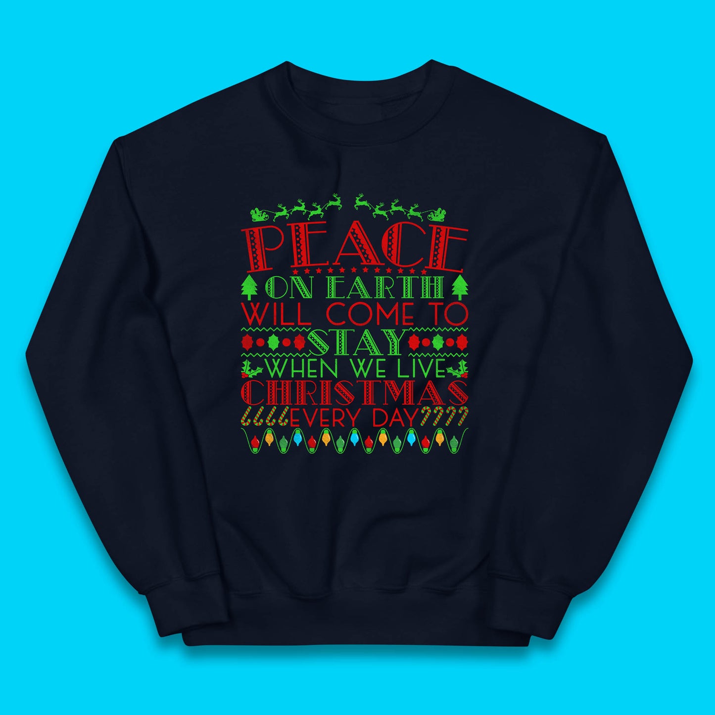 peace on earth christmas quote jumper