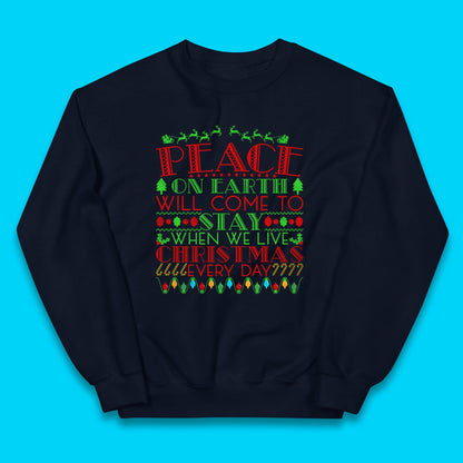 peace on earth christmas quote jumper