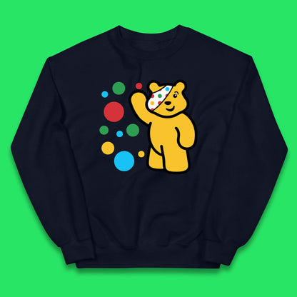 Spotty Pudsey Bear Hand Waving Dotty Spot Fundraising Children In Need Spotty Bear Spotty Day Kids Jumper