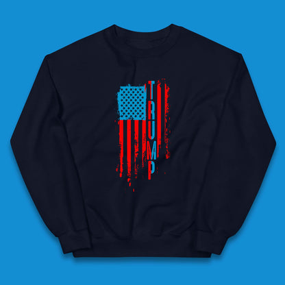 Trump's America USA Flag Patriotic Donald Trump Pro America Election 2024 Kids Jumper