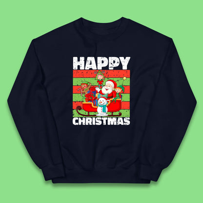 santa and friends on sleigh christmas jumper