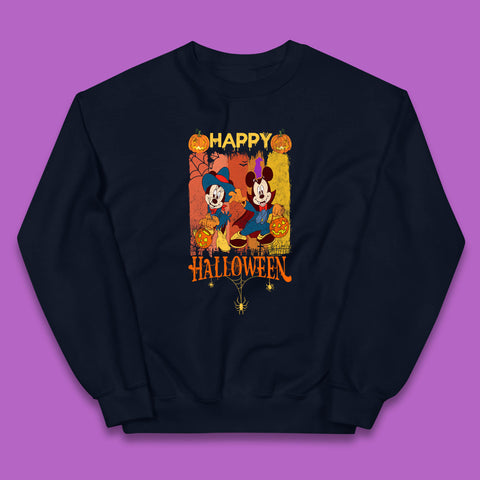 Happy Halloween Disney Witch Mickey Mouse Minnie Mouse Horror Scary Disneyland Trip Kids Jumper