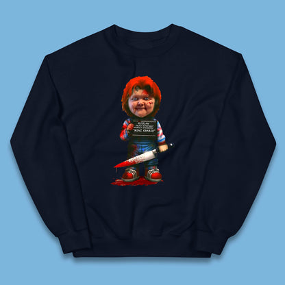 Chucky Mug Shot Russian Police Dept Hasbulla Magomedov Chucky Mini Khabib Inspired Halloween Horror Movie Good Guy Chucky Kids Jumper