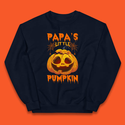 Papa's Little Pumpkin Halloween Jack-o-lantern Witch Hat Scary Evil Pumpkin Kids Jumper