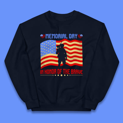 Memorial Day In Honor Of The Brave Heroes Military Soldiers Armed Forces Supporter Kids Jumper
