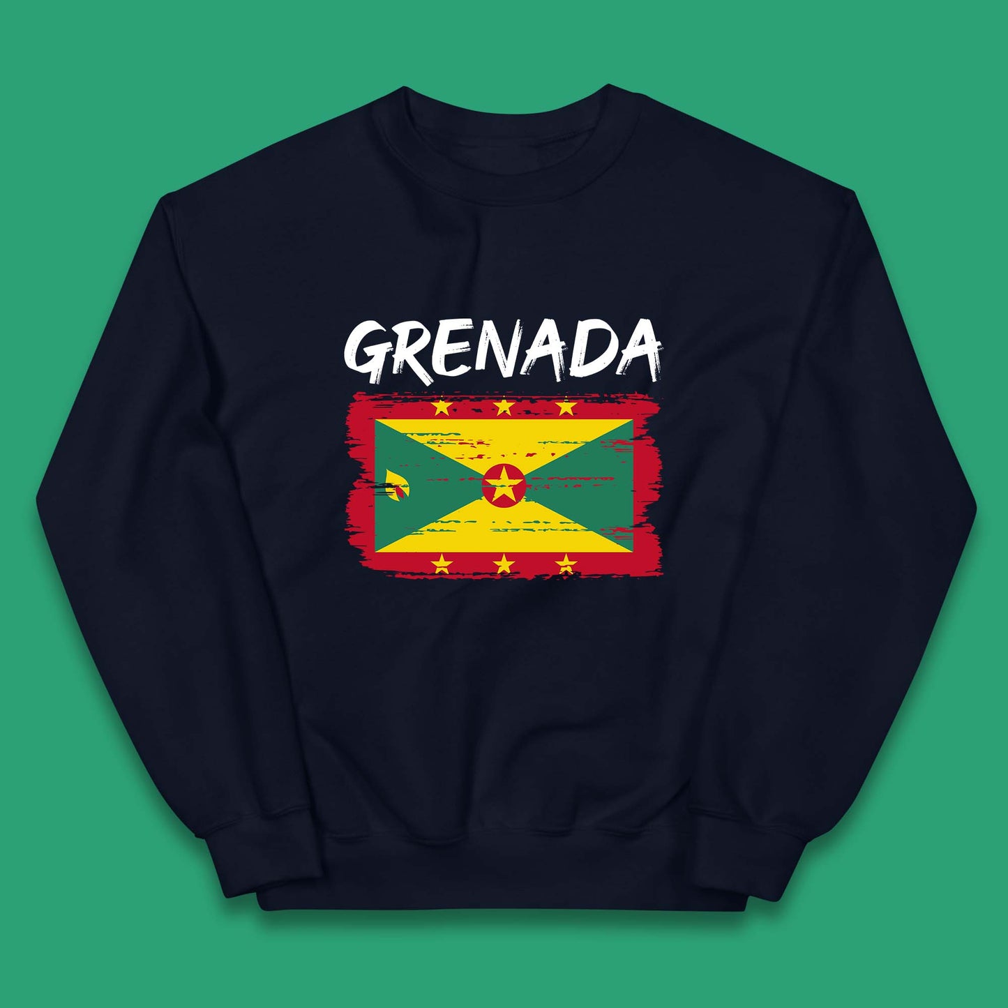 Grenada Flag Distressed Grenadian Heritage Country In The Caribbean Kids Jumper