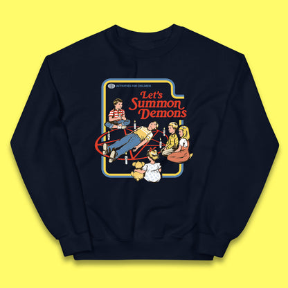 Let's Summon Demons Creepy Incantation Halloween Comic Funny Dark Humor Kids Jumper
