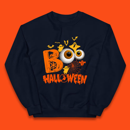 Halloween Spooky Boo Eye Balls Funny Halloween Boo Ghost Spooky Season Kids Jumper