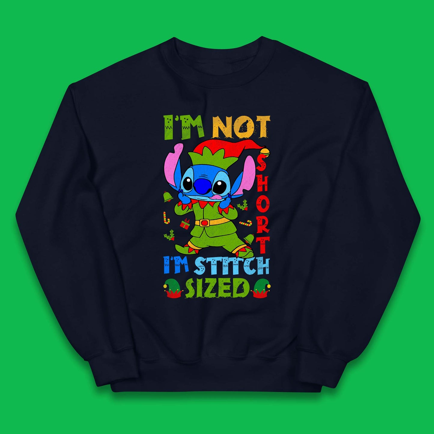 Elf Stitch Christmas Kids Jumper