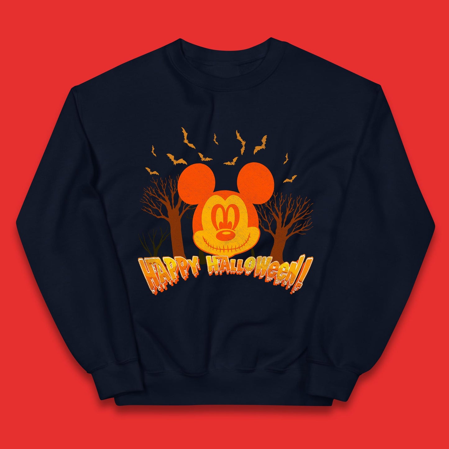Happy Halloween Mickey Mouse Horror Scary Spooky Jack Face Halloween Disney Trip Kids Jumper