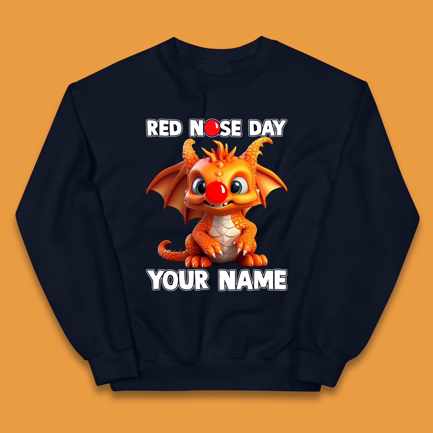Personalised Red Nose Day Dragon Kids Jumper