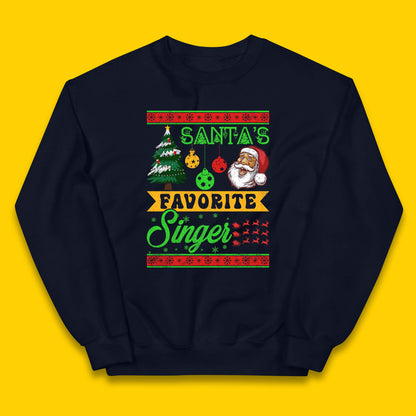 Santa's Favorite Singer Christmas Kids Jumper