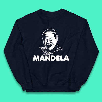 Mandela Portrait Art Black Lives Matter Nelson Mandela International Day Kids Jumper