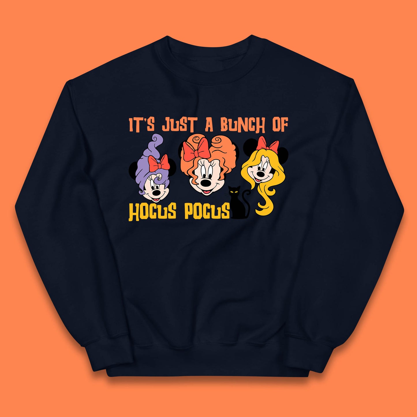 It's Just A Bunch Of Hocus Pocus Halloween Witches Minnie Mouse & Friends Disney Trip Kids Jumper
