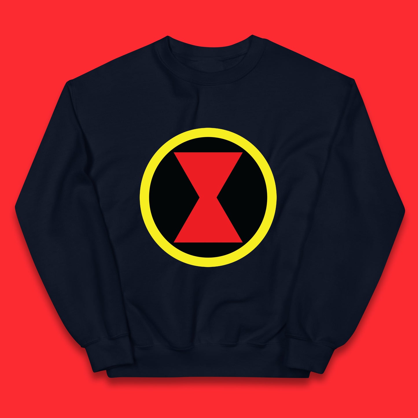 Black Widow Diy Black Symbol Logo Marvel Avengers Superhero Marvel Comics Gift for Marvel Fan Kids Jumper