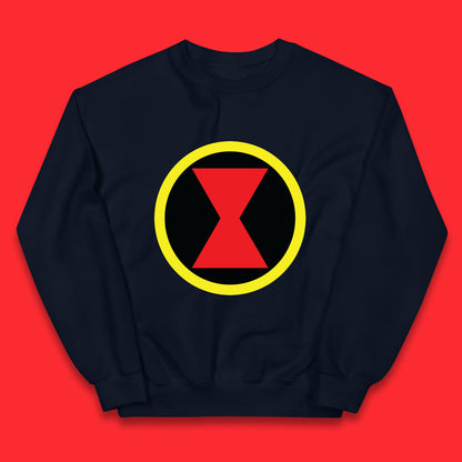 Black Widow Diy Black Symbol Logo Marvel Avengers Superhero Marvel Comics Gift for Marvel Fan Kids Jumper