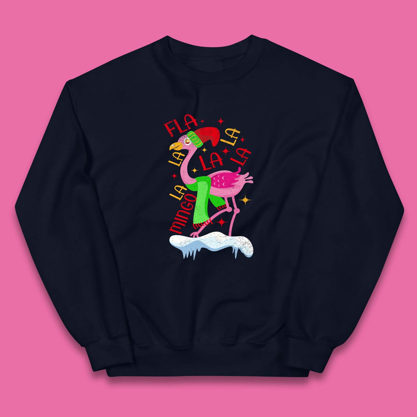 pink flamingo christmas jumper