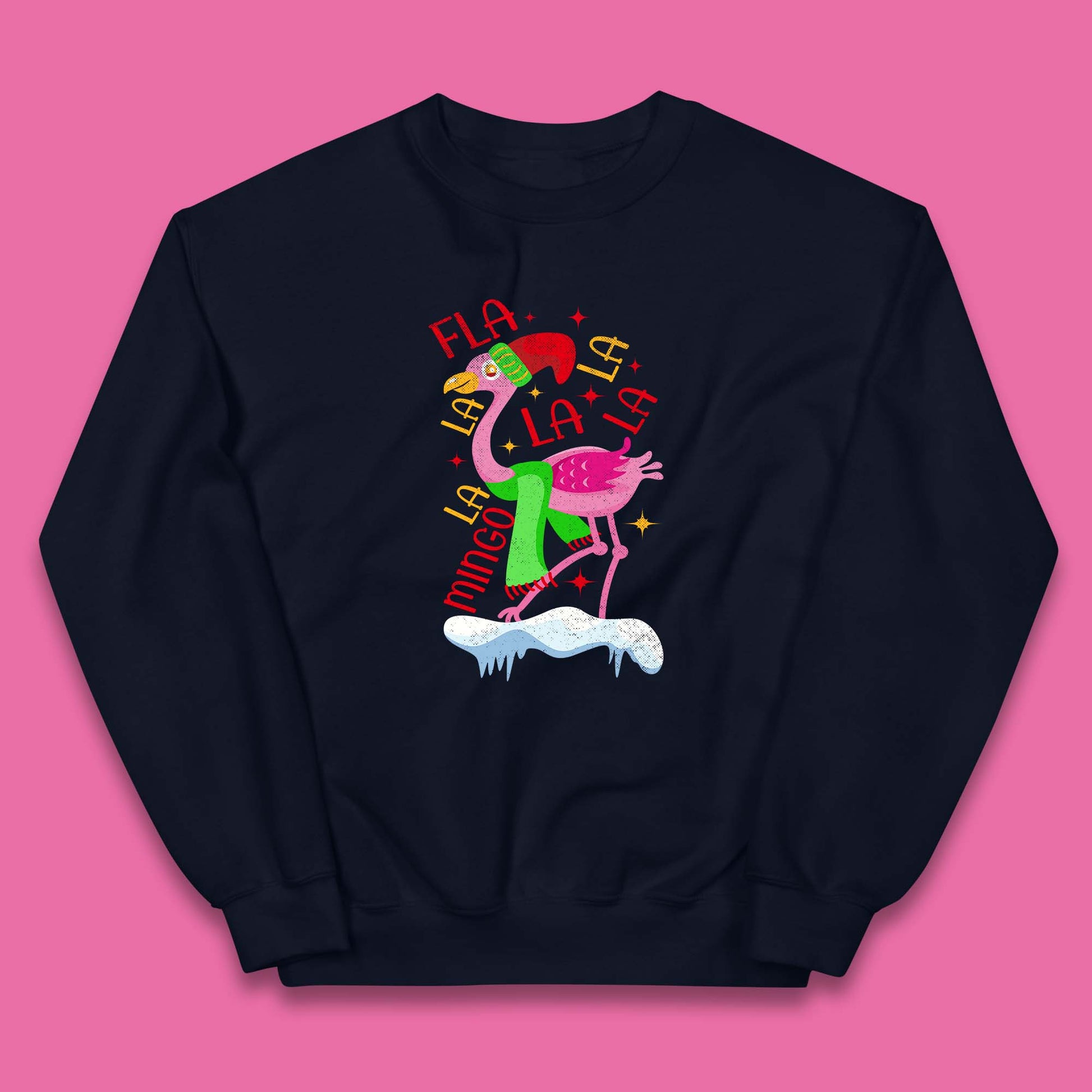 pink flamingo christmas jumper