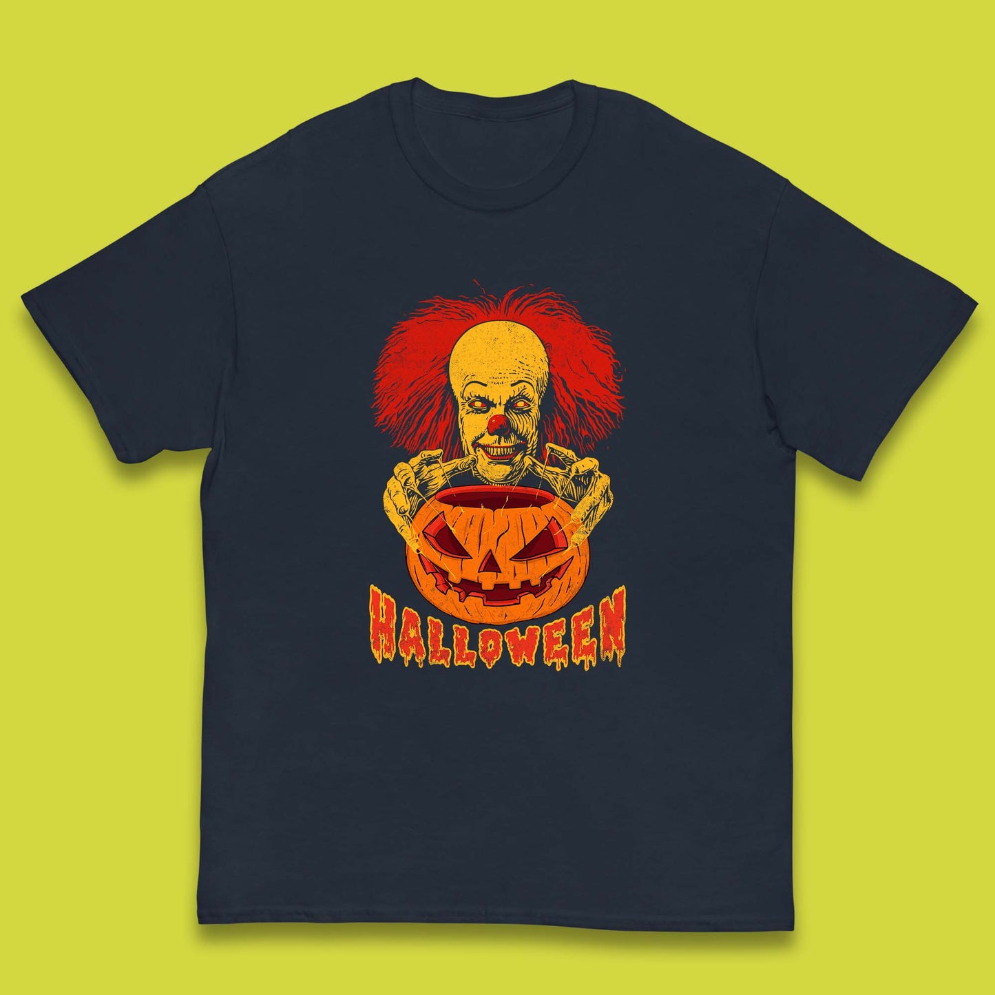 Pennywise Clown Hands Halloween Pumpkin IT Pennywise Clown Horror Movie Fictional Character Kids T Shirt