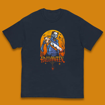 Halloween Michael Myers Holding Bloody Knife Halloween Serial Killer Horror Movie Character Kids T Shirt