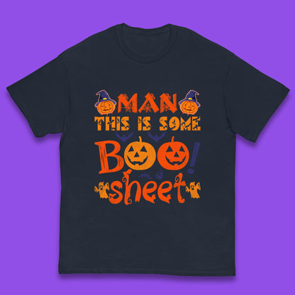 Man This Is Some Boo Sheet Funny Ghost Halloween Costume Kids T Shirt