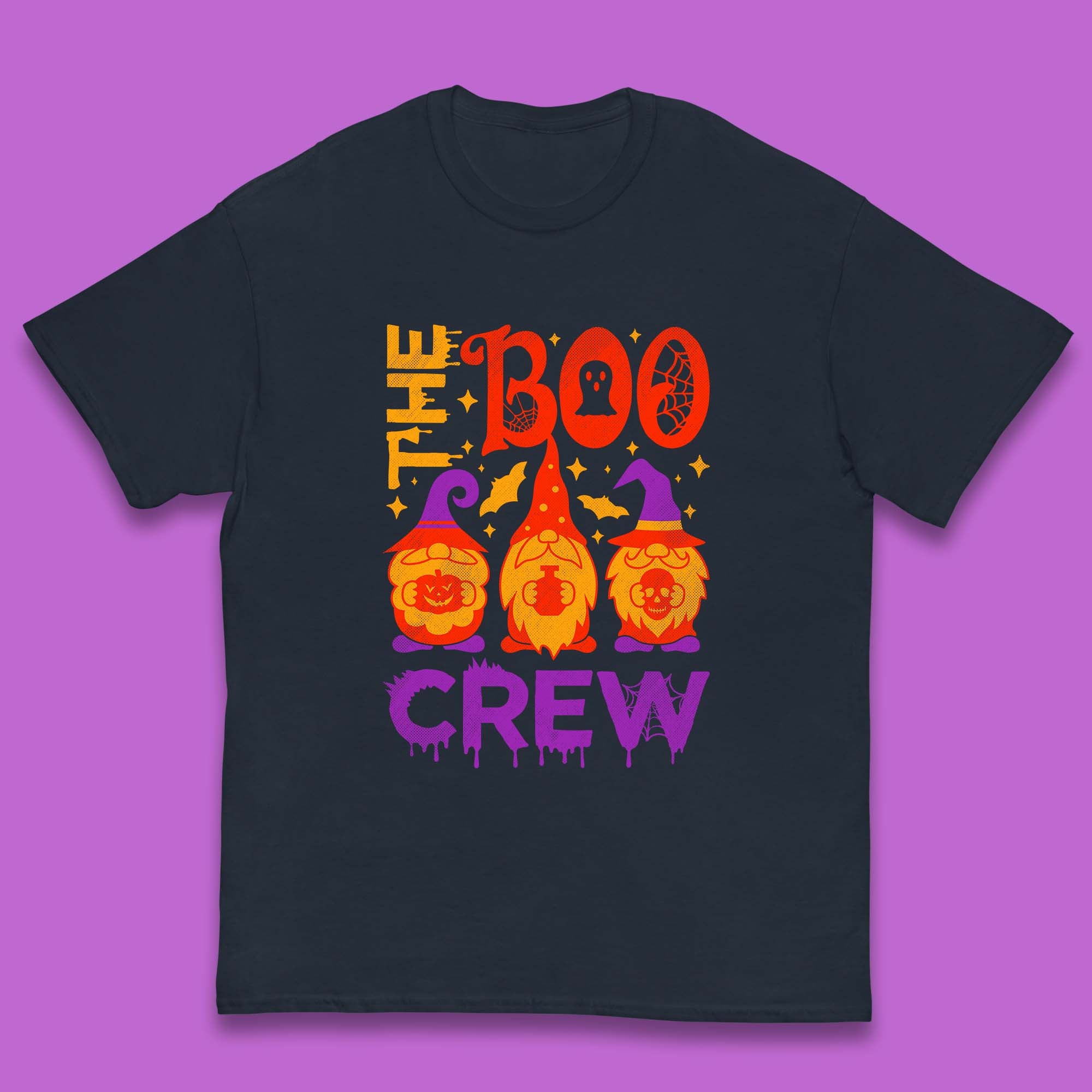 The Boo Crew Halloween Gnomes Squad Horror Scary Spooky Matching Costume Kids T Shirt