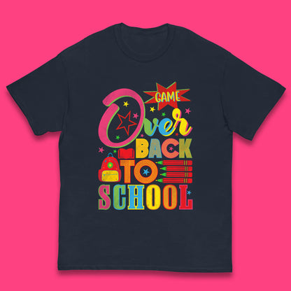 Game Over Back To School Gaming Lover Colorful School Costume Welcome Back to Learning Experience Kids T Shirt