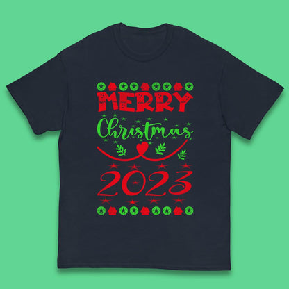 Merry Christmas 2023 Winter Holiday Xmas Festive Celebration Kids T Shirt