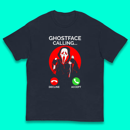 Ghostface Calling Halloween Ghost Face Scream Horror Movie Character Kids T Shirt